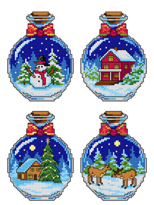 Cross Stitch Kit Christmans Bottles 179CS
