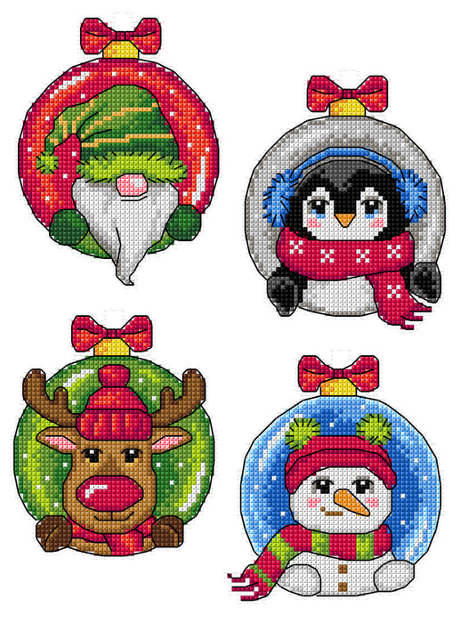 Cross Stitch Kit Christmas Baubles 195CS