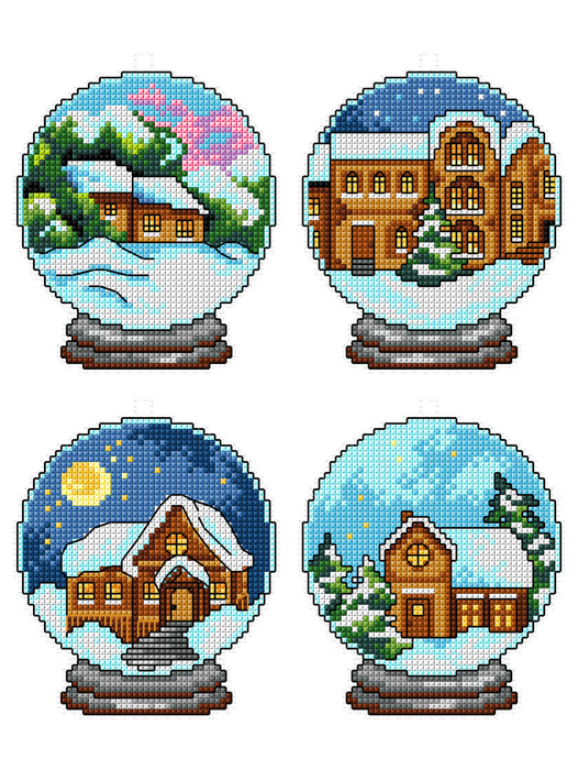 Cross Stitch Kit Winter Houses in Balls 196CS