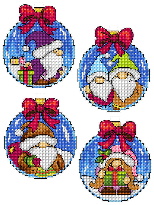 Counted Cross-Stitch Kit Gnomes in a Bauble 205CS