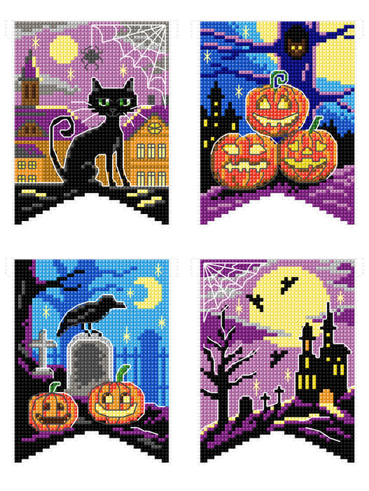 Cross Stitch Kit Halloween Flags 208CS