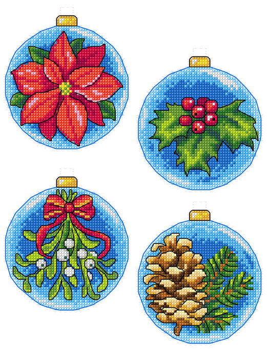 Cross Stitch Kit Christmas Baubles 213CS