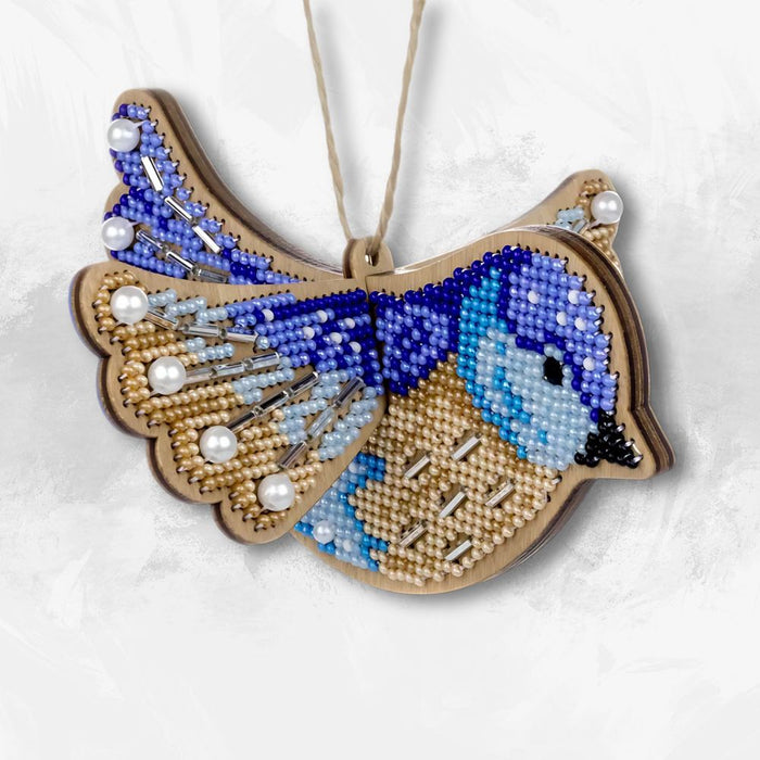 Wooden Bead Embroidery Kit – Blue Bird FLK-587
