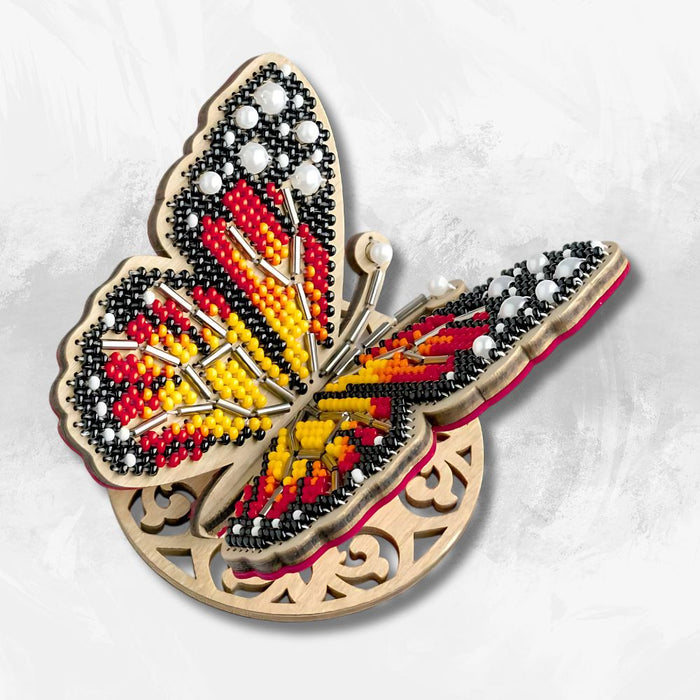 Wooden Bead Embroidery Kit – Bright Butterfly FLK-581