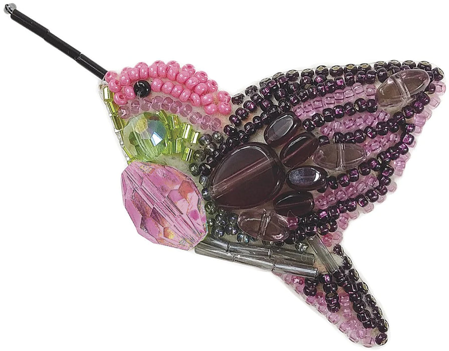 BP-217 Beadwork kit for creating brooch Crystal Art "Fly bird"