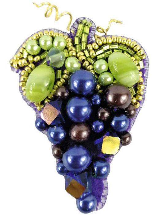 BP-255 Beadwork kit for creating brooch Crystal Art ''Grape''