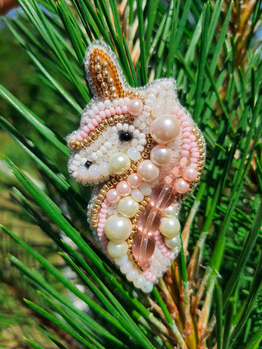 BP-244 Beadwork kit for creating brooch Crystal Art "Unicorn"