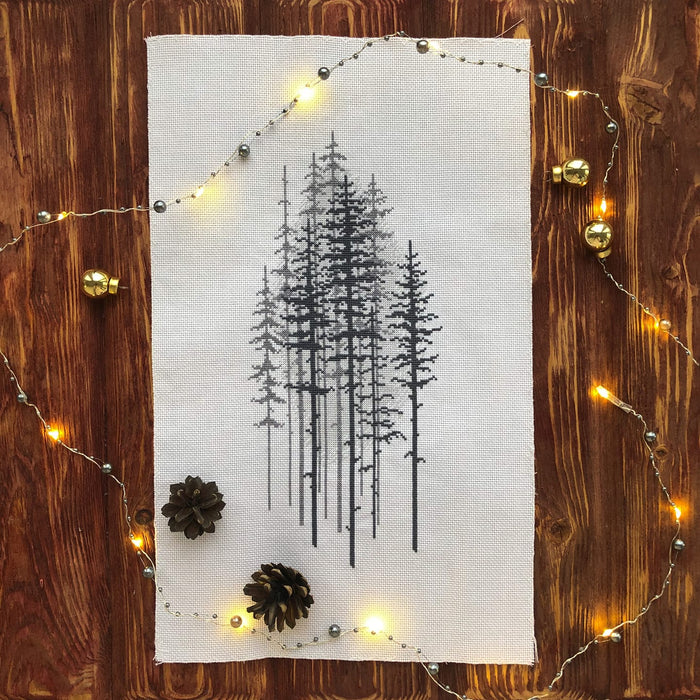 BT-1014 Mixed technique stitch kit Crystal Art "Foggy forest"