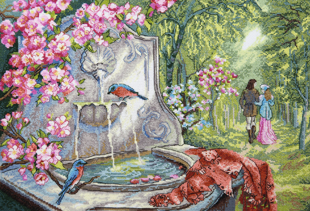 Cross-stitch kit M-370 "Azure Birds"