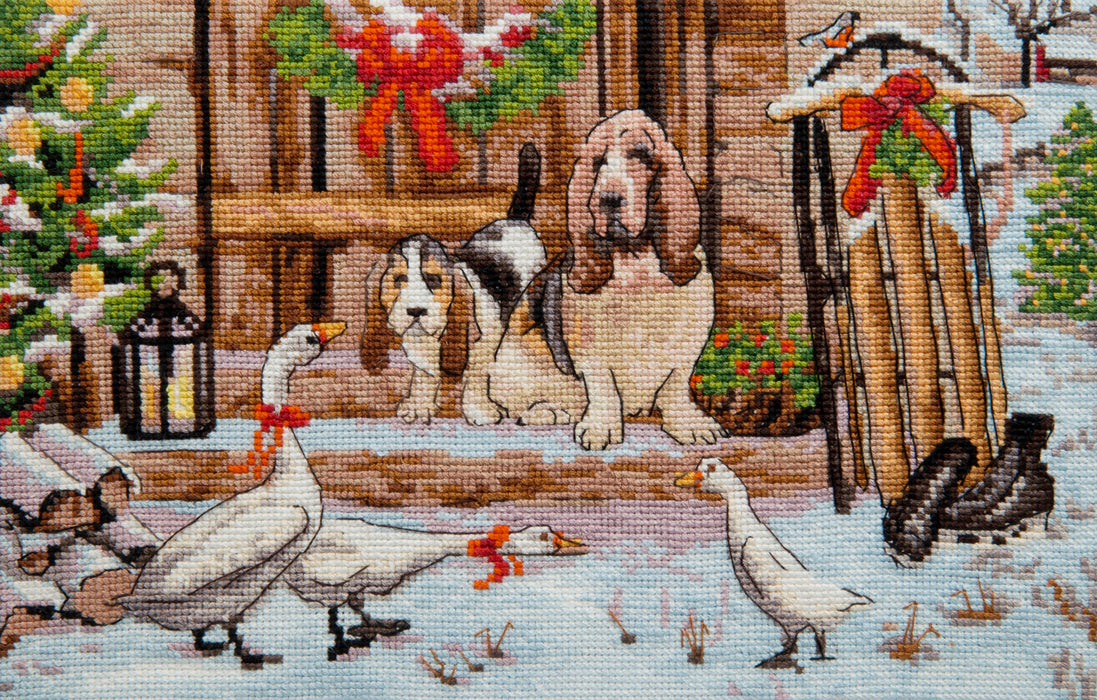 M-489 Counted cross stitch kit "Friends on a walk"