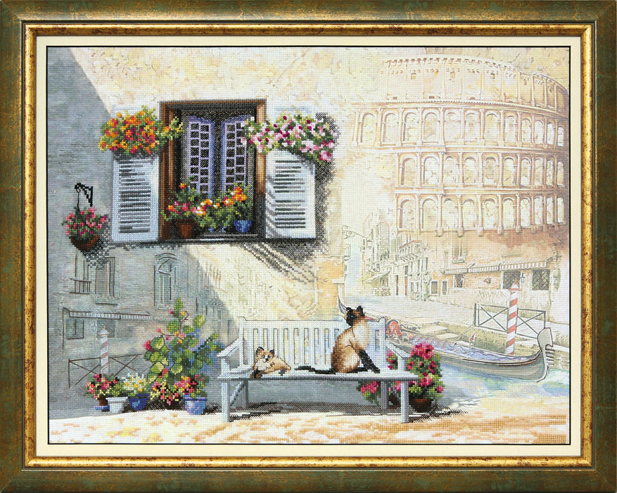 BT-521 Embellished stitch kit Crystal Art "Journey along Italy"