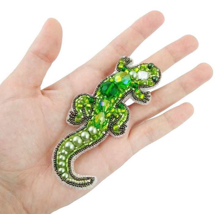 BP-227 Beadwork kit for creating brooch Crystal Art "Lizard"