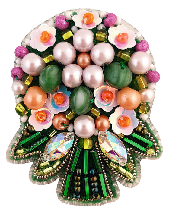 BP-273 Beadwork kit for creating brooch Crystal Art "Bouquet"