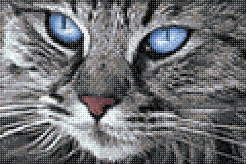 Blue-Eyed Cat CS2517 11.8 x 7.9 inches Crafting Spark Diamond Painting Kit - Wizardi