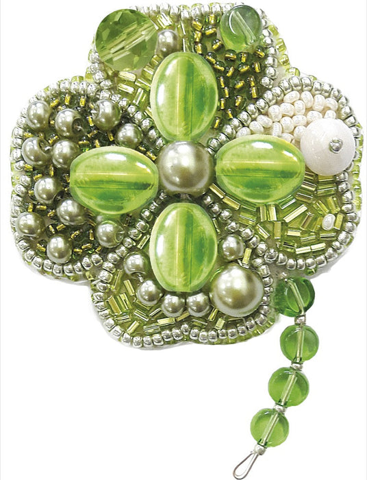 BP-186 Beadwork kit for creating brooch Crystal Art "Symbol of luck"