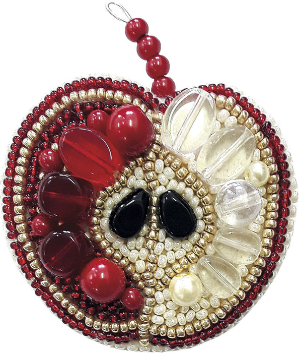 BP-188 Beadwork kit for creating brooch Crystal Art "Red apple"
