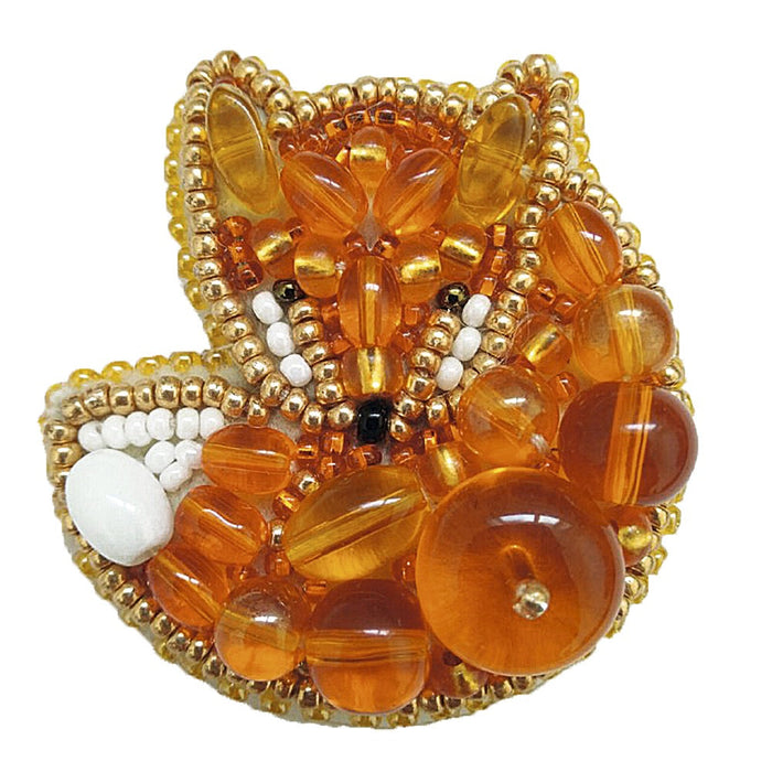 BP-241 Beadwork kit for creating brooch Crystal Art "Fox"