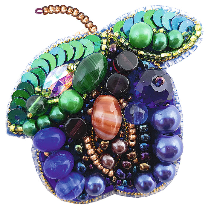 BP-277 Beadwork kit for creating brooch Crystal Art "Plum"