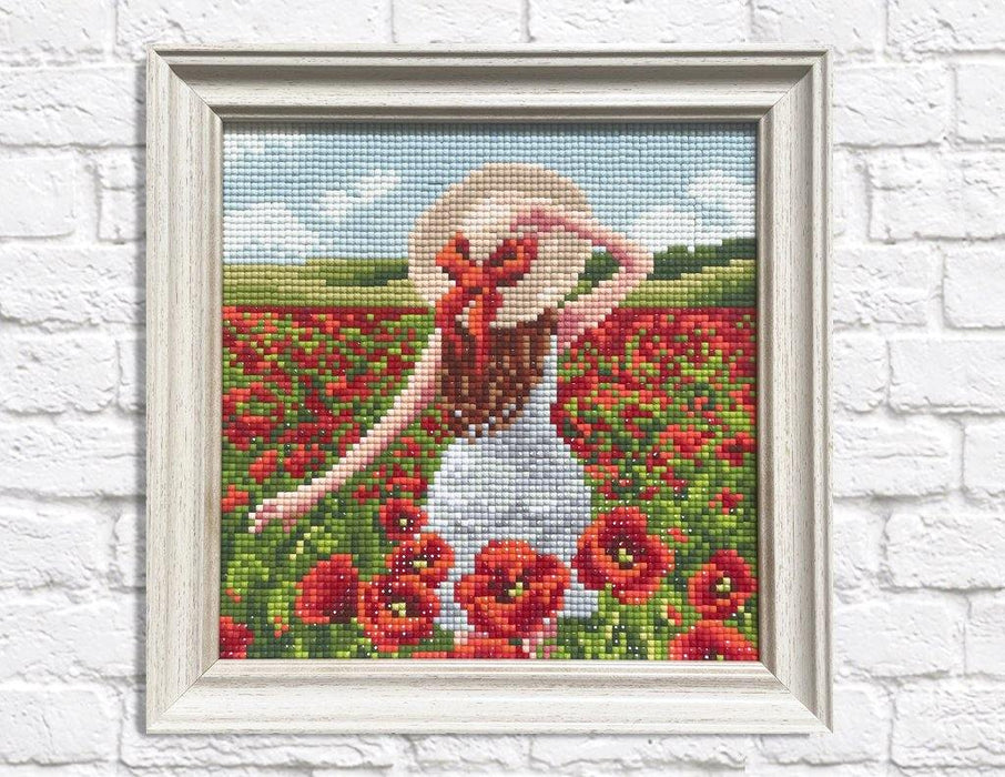 Diamond painting kit Poppy Field Crafting Spark 7.9 x 7.9 in CS2627 - Wizardi