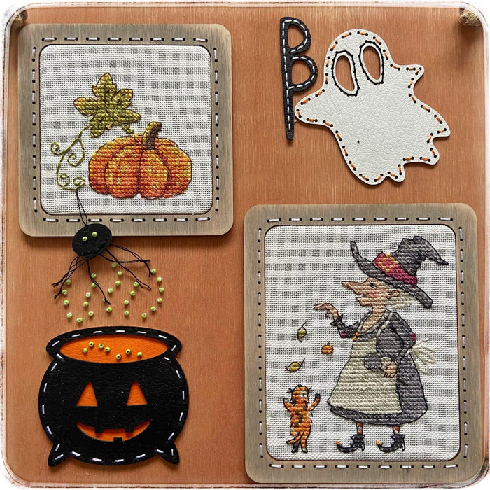 Pumpkin Season Cross Stitch Kit with Frame DI-50 - Wizardi