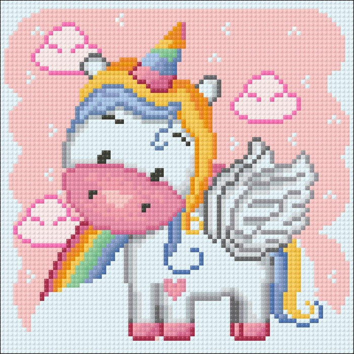 Diamond painting kit Rainbow Unicorn Crafting Spark 7.9 x 7.9 in CS2703 - Wizardi