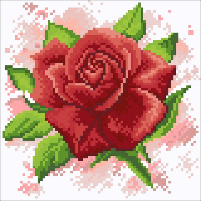 Diamond painting kit Red Rose Field Crafting Spark 7.9 x 7.9 in CS2624 - Wizardi