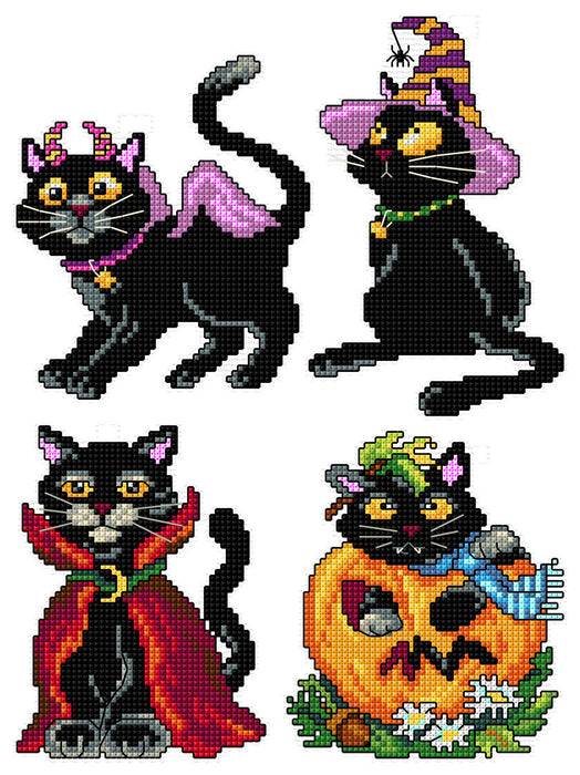 Cross Stitch Kit Halloween Cats 146CS