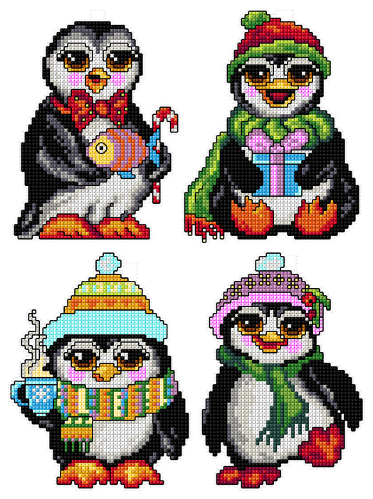 Cross Stitch Kit Christmas penguins 157CS