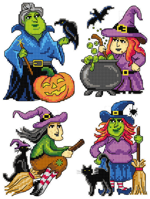 Cross Stitch Kit Halloween witches 160CS