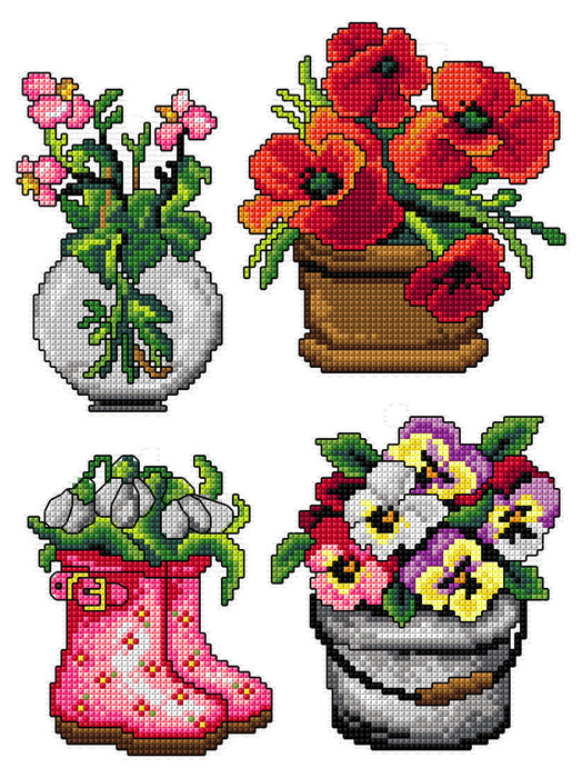 Cross Stitch Kit Flower pots 182CS