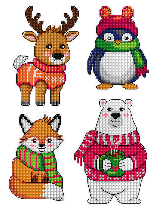 Cross Stitch Kit Pets in Sweaters 185CS