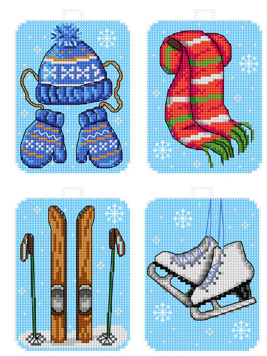 Cross Stitch Kit Winter Accessories 207CS