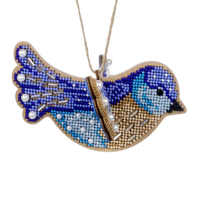 Wooden Bead Embroidery Kit – Blue Bird FLK-587