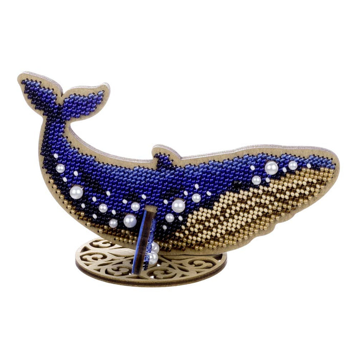 Wooden Bead Embroidery Kit – Blue Whale FLK-582