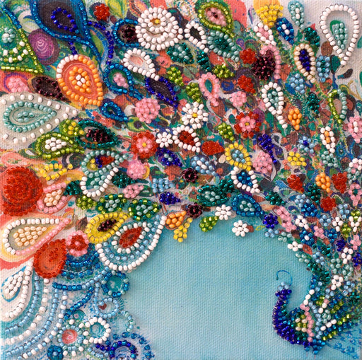 Colored Tail Paisley Peacock Mini Bead Embroidery Kit AM-187 - Wizardi