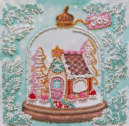 Cheerful House Gingerbread House Mini Bead Embroidery Kit AM-234 - Wizardi