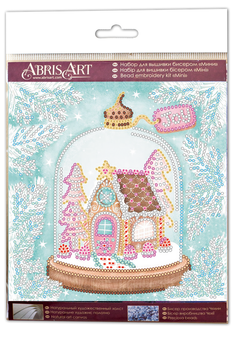 Cheerful House Gingerbread House Mini Bead Embroidery Kit AM-234 - Wizardi