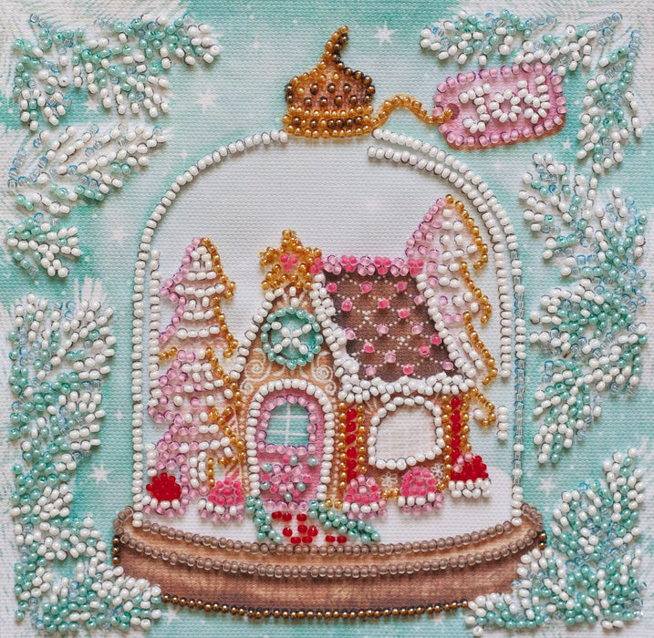 Cheerful House Gingerbread House Mini Bead Embroidery Kit AM-234 - Wizardi