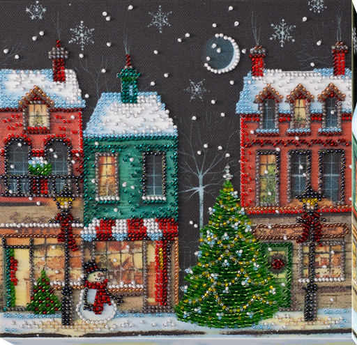 Holiday Town Christmas Village Mid-Sized Bead Embroidery Kit AMB-048 - Wizardi