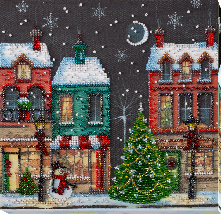 Holiday Town Christmas Village Mid-Sized Bead Embroidery Kit AMB-048 - Wizardi