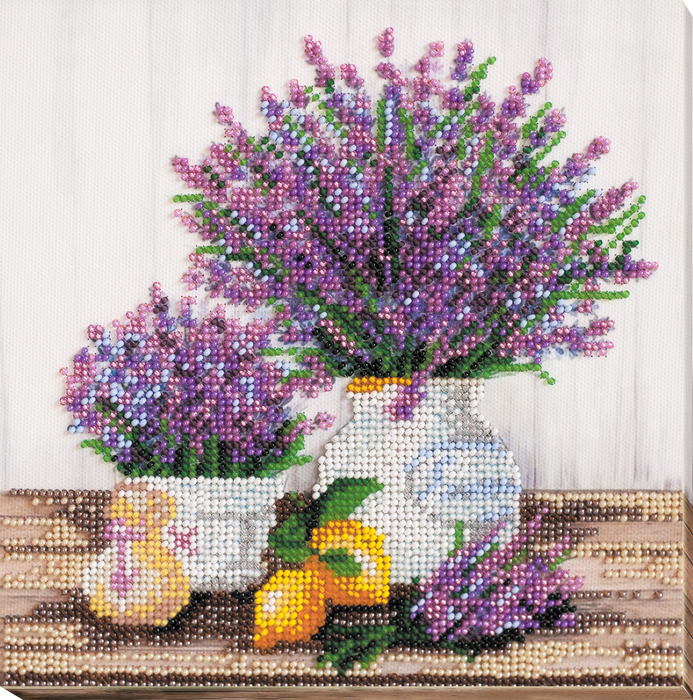 Mid-sized bead embroidery kit - Lavander`s aroma AMB-059