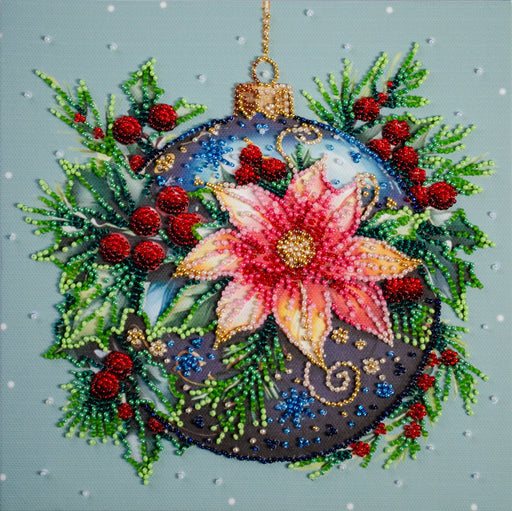 Christmas Glow Christmas Bauble Mid-Sized Bead Embroidery Kit AMB-113 - Wizardi
