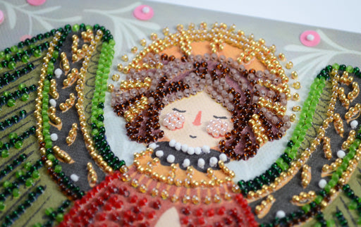 Guardian of the Christmas Miracle Angel Mid-Sized Bead Embroidery Kit AMB-114 - Wizardi