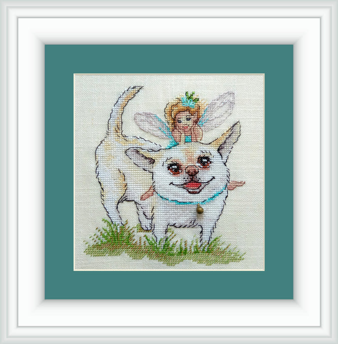 Dog with Fairy MN-43 Counted Cross-Stitch Kit