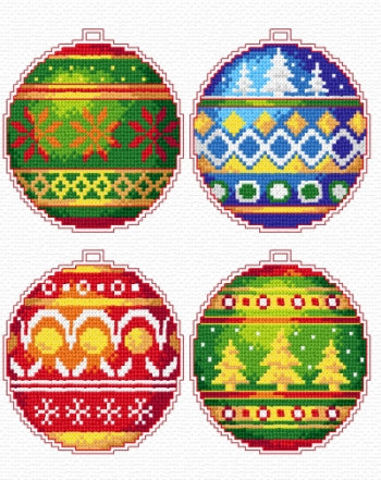 Christmas ornaments 139CS Counted Cross-Stitch Kit
