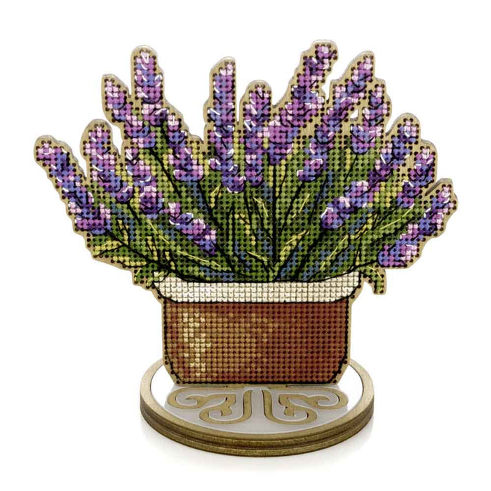 Cross-stitch kits on wood Lavender FLW-074