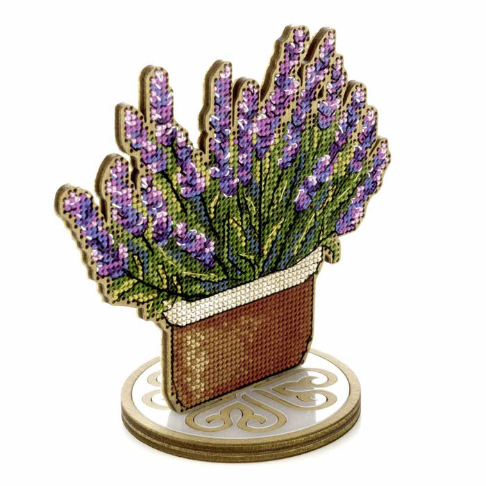 Cross-stitch kits on wood Lavender FLW-074