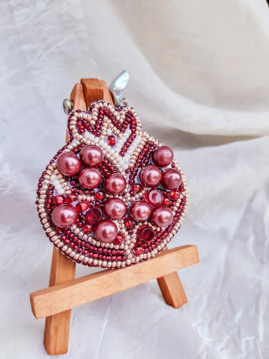 BP-183 Beadwork kit for creating brooch Crystal Art "Pomegranate"