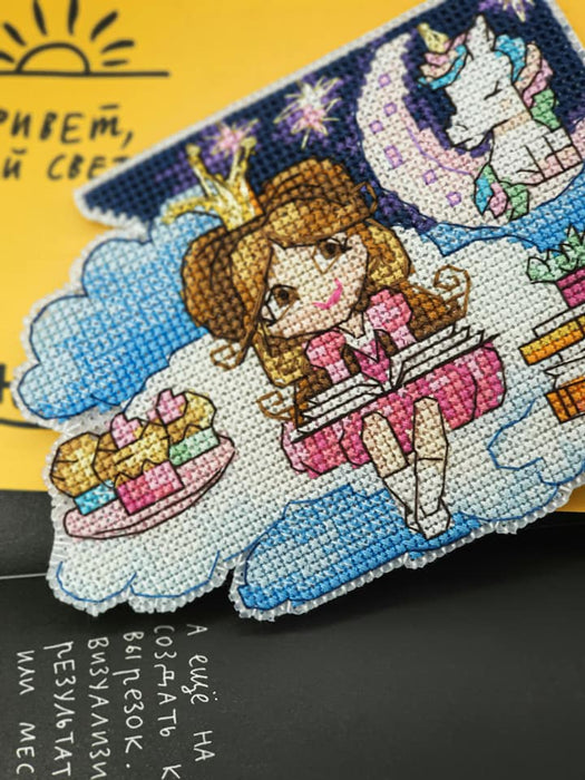 T-81 Counted cross stitch kit Bookmark "Fantasy world. Girl"
