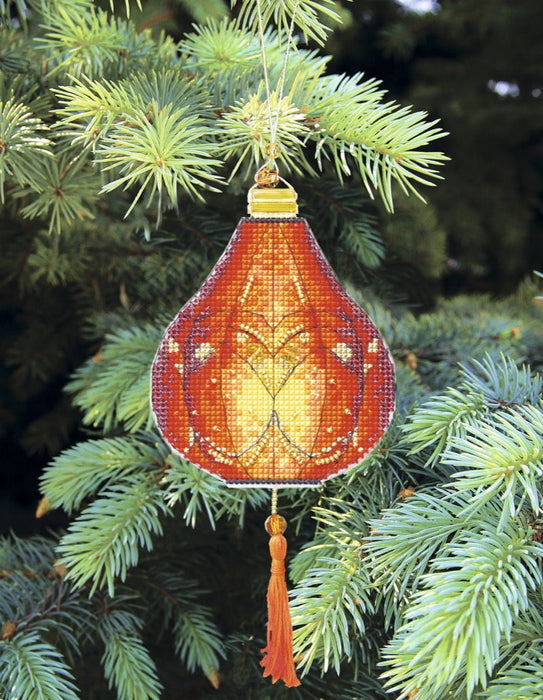 Christmas tree toy cross-stitch kit T-22 Set of pictures "Colorful lanterns"